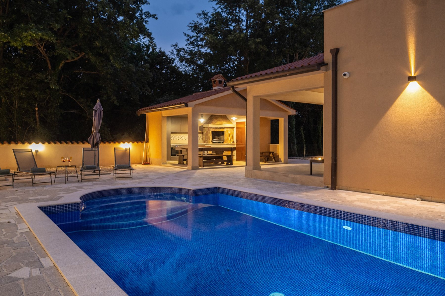 Evening pool